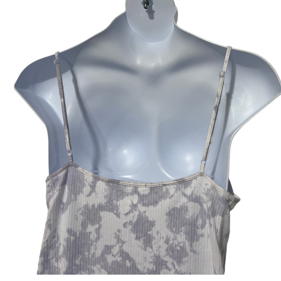 JENNI WOMENS RIBBED CHEMISE NIGHTGOWN PASTEL TIE DYE PURPLE WHITE SMALL - Picture 8 of 11
